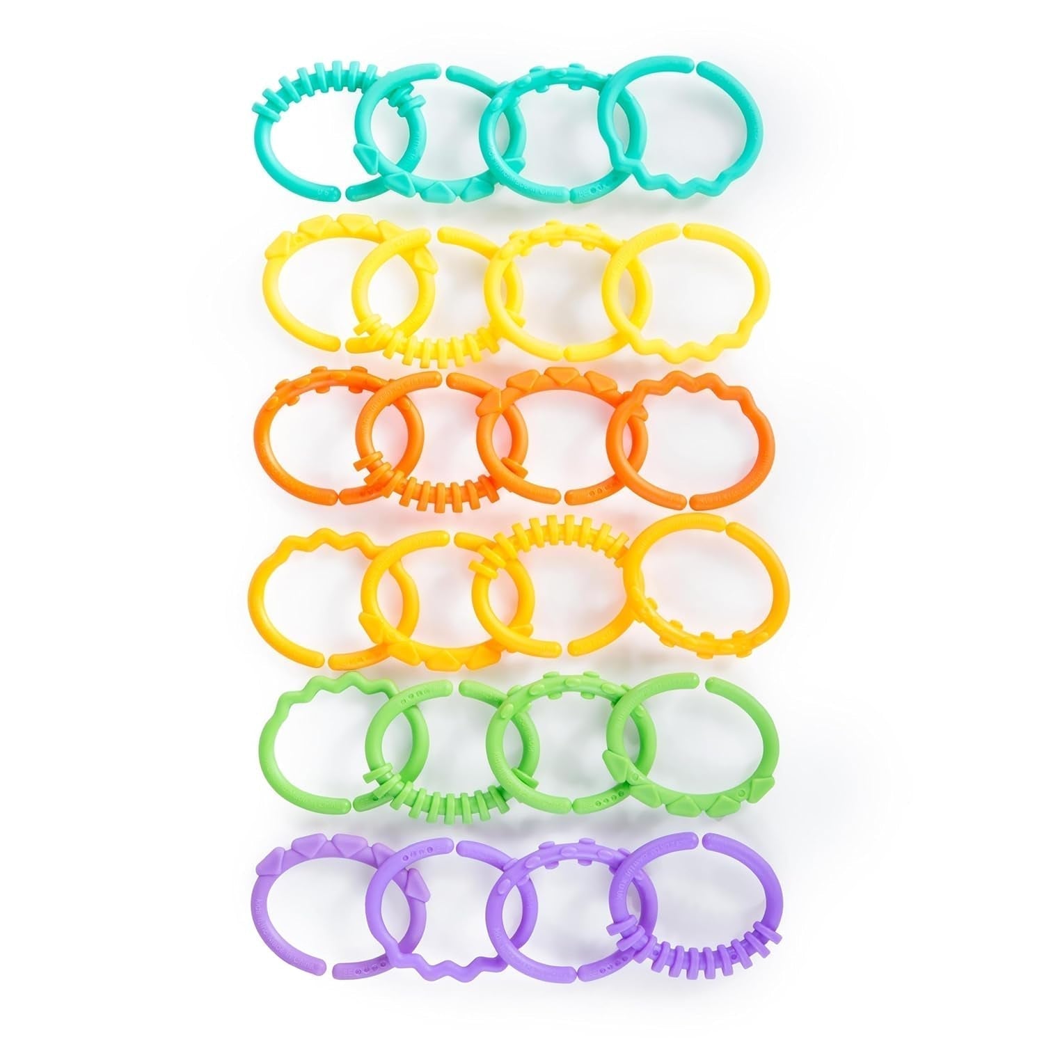 Heldere starts, Oball, verbindingsschakels voor wandelwagenketting, veel schakels, opvouwbaar, gemakkelijk te bevestigen, gemakkelijk schoon te maken, perfect voor op reis Bebe Toys Naty Shop standaardtitel