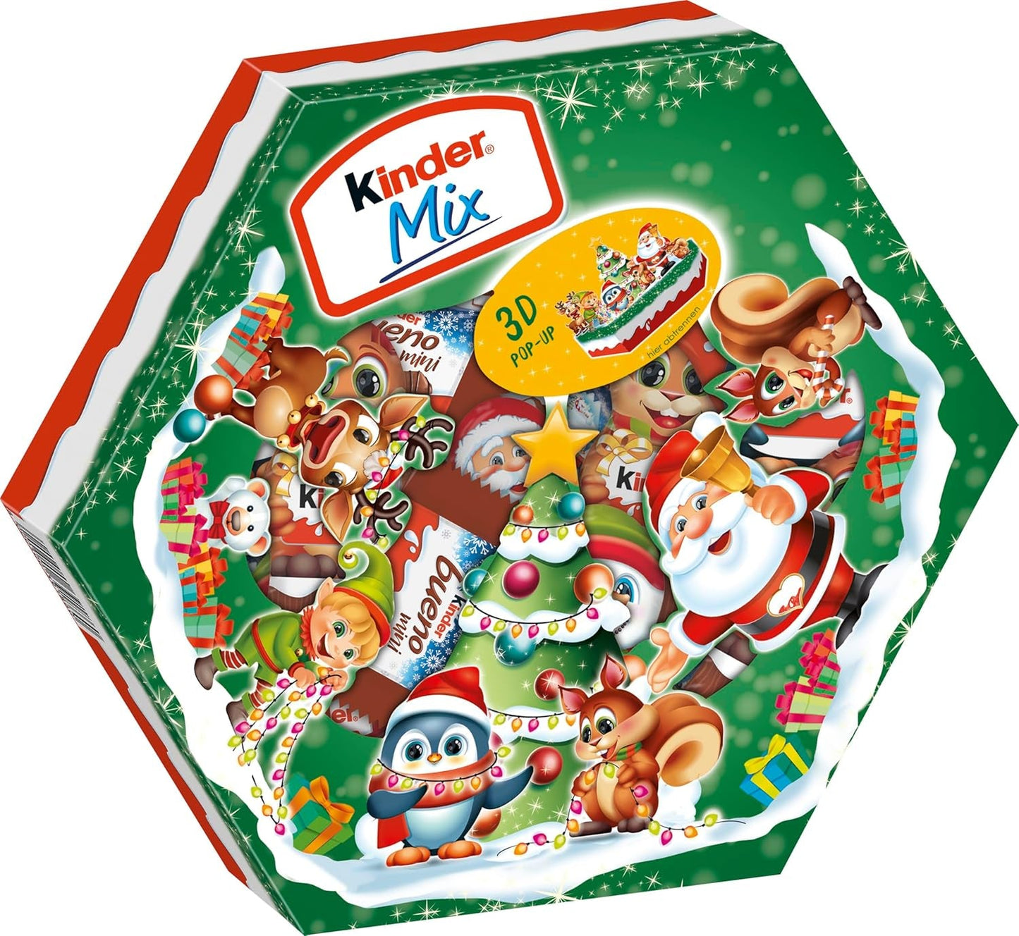 Kinder Mix Kerstbord - heerlijke chocoladespecialiteiten uit het Kinder assortiment - 143g