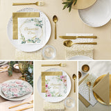 PAW - 3-laags servetten (33 x 33 cm) I 20 stuks I Perfect voor verjaardagen, feesten, bruiloften, communies en feestdagen I Gekleurde papieren servetten - Bloemen, Rozen I Kleur: Floral Moments (Pack van 2)