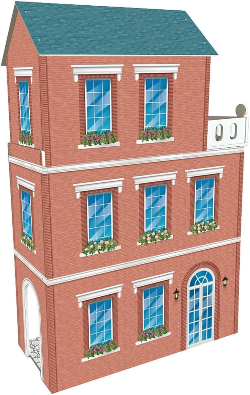 Soho-Madera design poppenhuis van 3 verdiepingen met 8 meubels, afmeting 120 X 33 X 75 cm (913D00181) Naty Shop Dollhouses