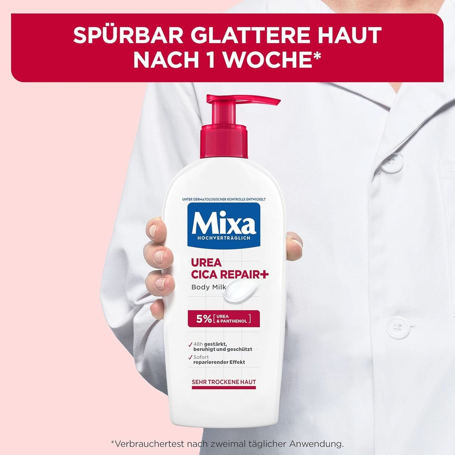 Mixa Urea Cica Bodylotion XXL, Met ureum en regenererend panthenol, Kalmerende en beschermende lichaamsmelk, Voor de droge huid, 400 ml Douche en bad Naty Shop