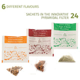 - Geschenkdoos | Doos met selectie kruidenthee | 24 zakjes - Piramidefilter | 6 smaken | Cadeautips voor haar en hem