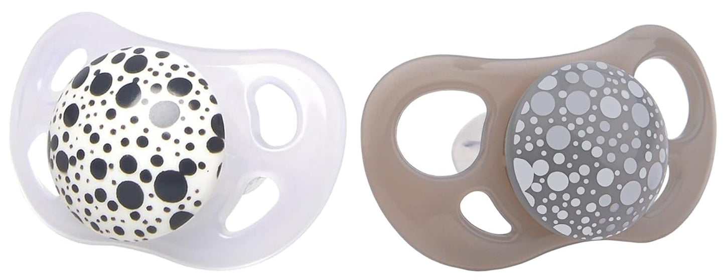 Twistshake Babyfopspenen – 2 stuks | Orthodontische vorm | Ultralicht | Zachte siliconen speen | BPA-vrij | Geschikt voor baby's vanaf 6 maanden | Grijs-wit