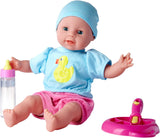 Simba 105010964 - Laura Hungry pop met zacht lichaam met mannequin, magische lepel, fles met verdwijnende inhoud en klein bord, 38cm, pop vanaf 2 jaar Naty Shop Dolls