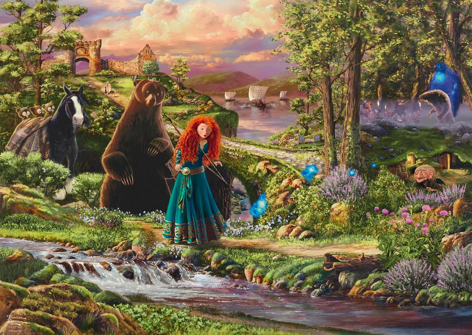 Schmidt Spiele 58039 Disney, Brave, Merida, Thomas Kinkade, puzzel 1000 stukjes, veelkleurige puzzel Naty Shop