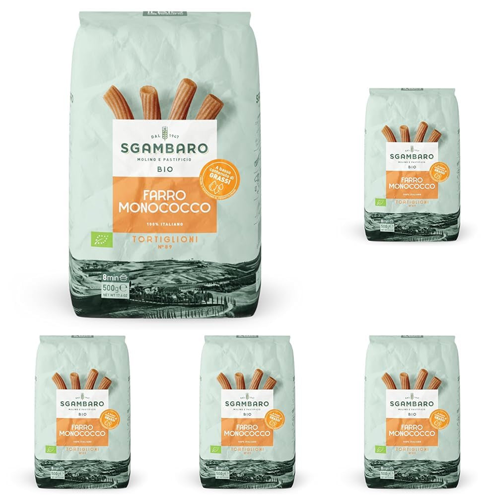 Biologische Tortiglioni Pasta Nr. 89 - 500g Magere tarwepasta – Laag vetgehalte – Bron van vezels en eiwitten