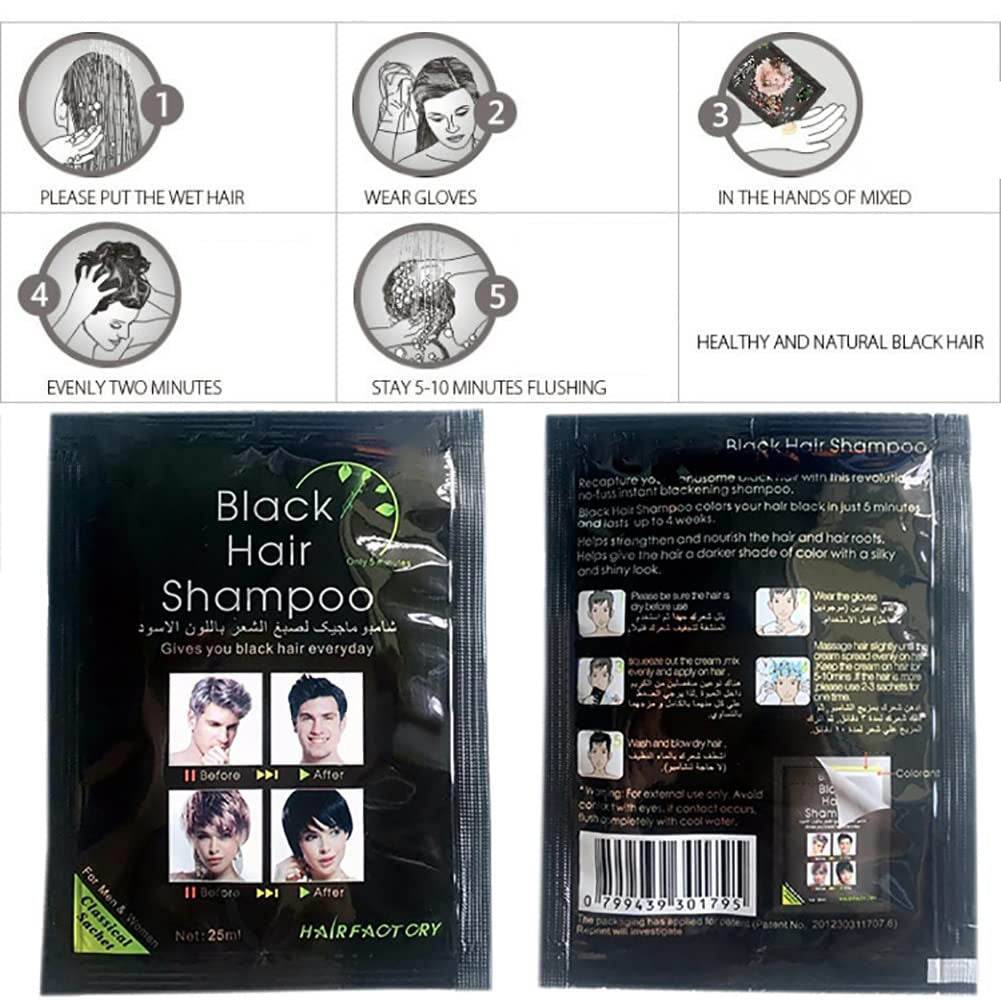 Instant Hair Colour Black Hair Dye Shampoo gaat 30 dagen mee Natuurlijke ingrediënten Naty Shop Haarverf