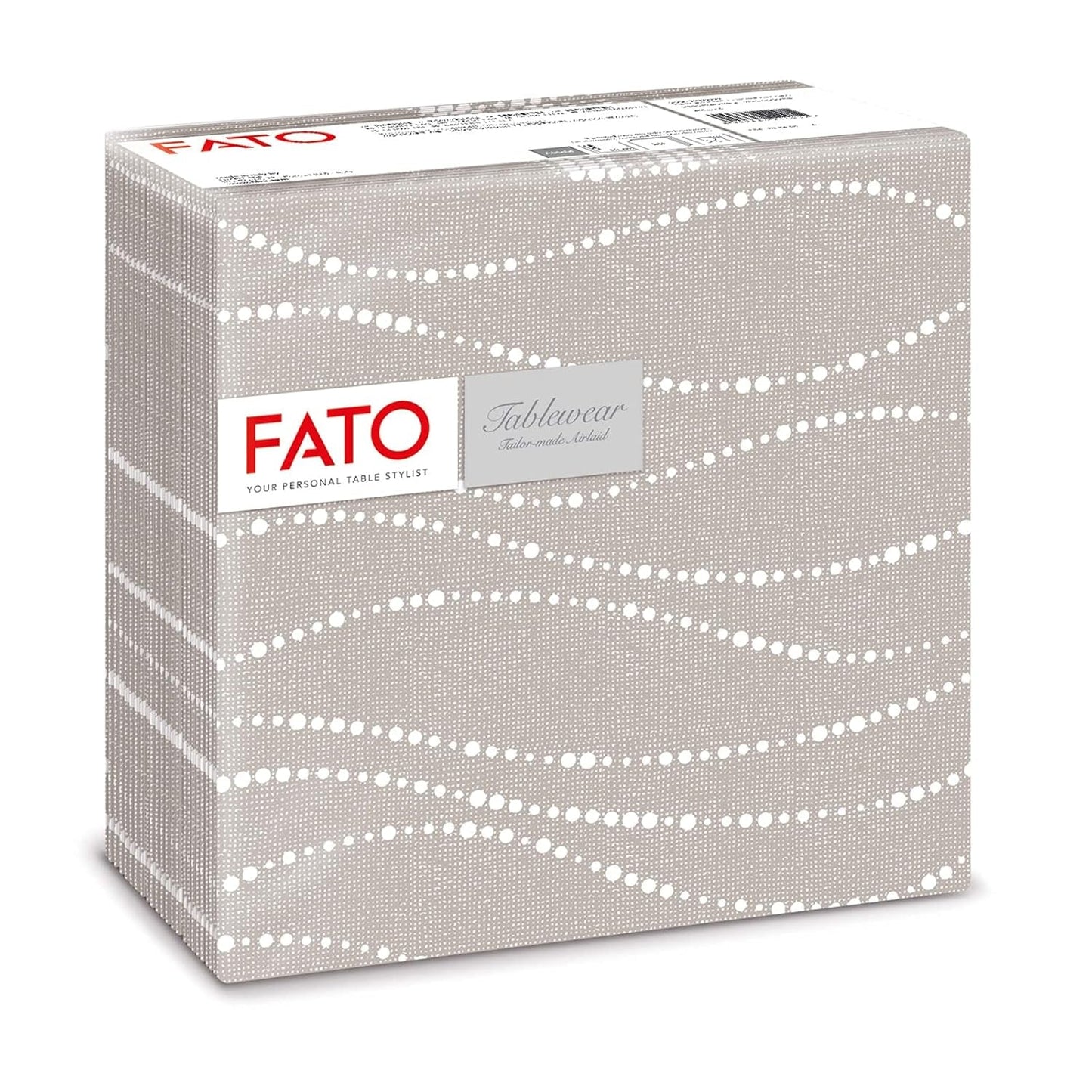 Fato - Droogpapieren servetten, airlaid, textieleffect, verpakking van 50 servetten, 40X40 gevouwen in 4-formaat, Tropicana Decor