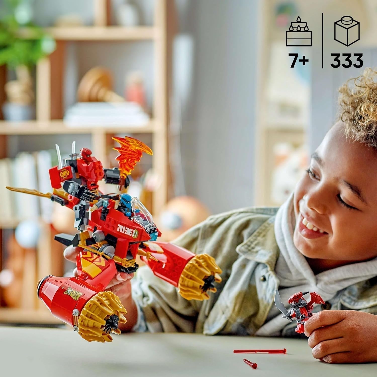 LEGO NINJAGO Kai's Storm Rider Mecha - Vliegend motorspeelgoed met 3 minifiguren - Mecha met beweegbaar hoofd, armen en benen - Bouwspeelgoed - Cadeau voor jongens en meisjes vanaf 7 jaar 71830 Bouwsets Besuche den LEGO-Store
