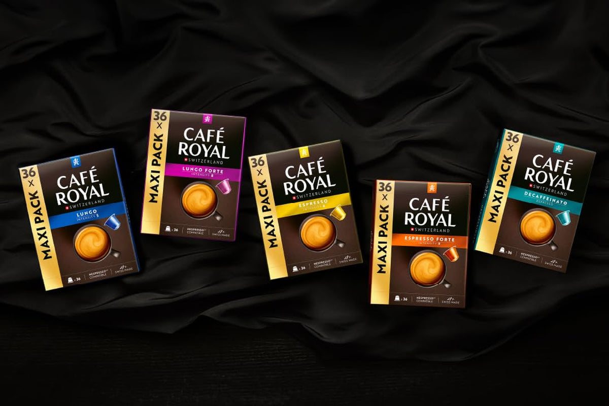 Café Royal Ristretto – Nespresso®-compatibele koffiecapsules, 100% Arabica, intensief, donker gebrand, intensiteit 11/12, Rainforest Alliance, 36 capsules