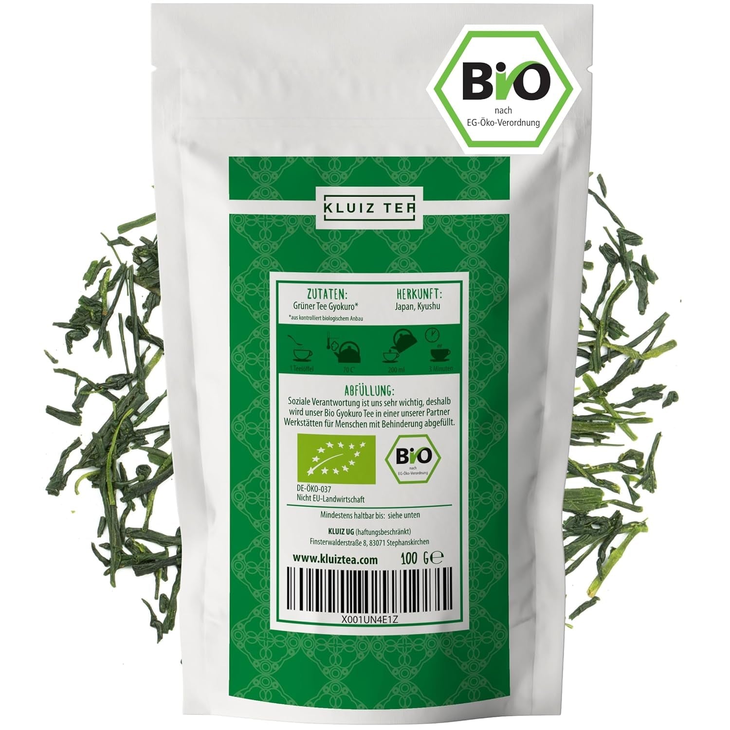 KLUIZ Gyokuro Tokiwa biologisch - Eerste handgeplukte oogst - Japanse groene thee I 100 gram I Biologische groene thee