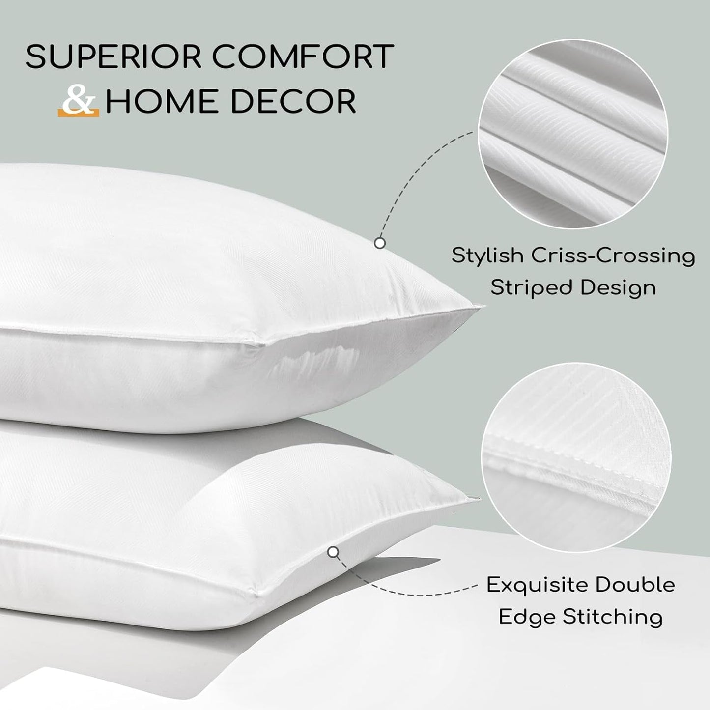 HARBOREST Slaapbedkussen, 2 stuks, luxe pluche, alternatief kussen, goed voor zij- en rugslapers, hotelcollectie, kussen, standaard/queensize, 50,8 x 66 cm Naty Shop standaardkussens