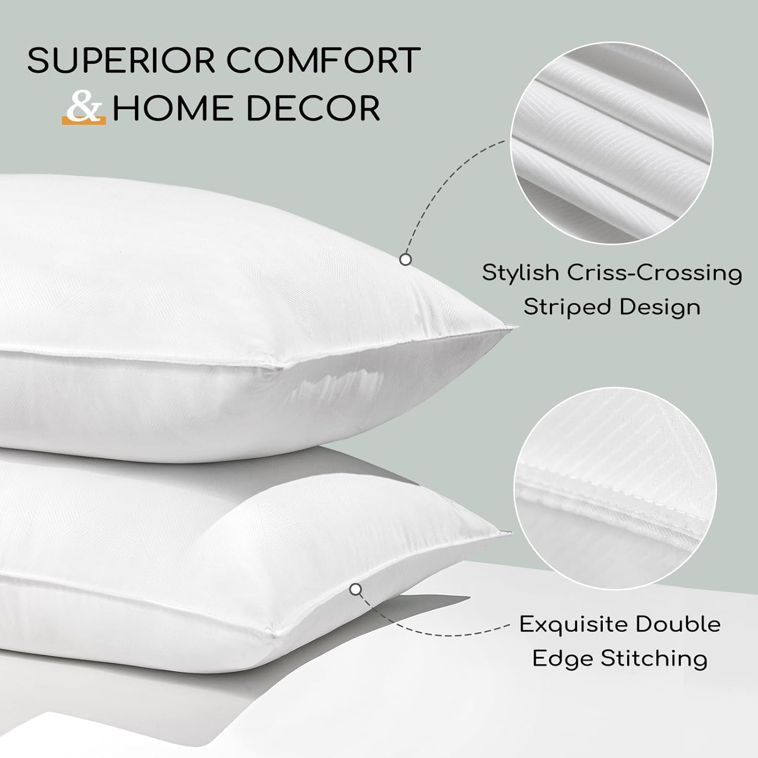 HARBOREST Slaapbedkussen, 2 stuks, luxe pluche, alternatief kussen, goed voor zij- en rugslapers, hotelcollectie, kussen, standaard/queensize, 50,8 x 66 cm Naty Shop standaardkussens