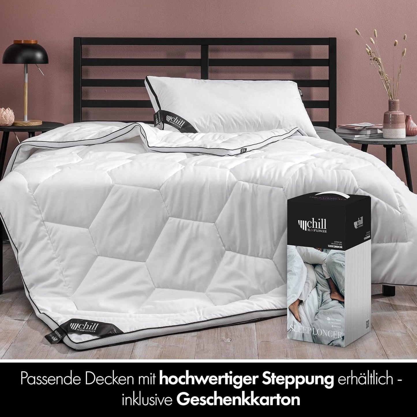 Kussen 80X80 Cm - 2 in 1 design - kussen in kussen - groot ademend en wasbaar slaapkussen en 100% vegan - 2 kussens 3 opties - kussen met 600G & 1200G vulling Naty Shop standaard kussens