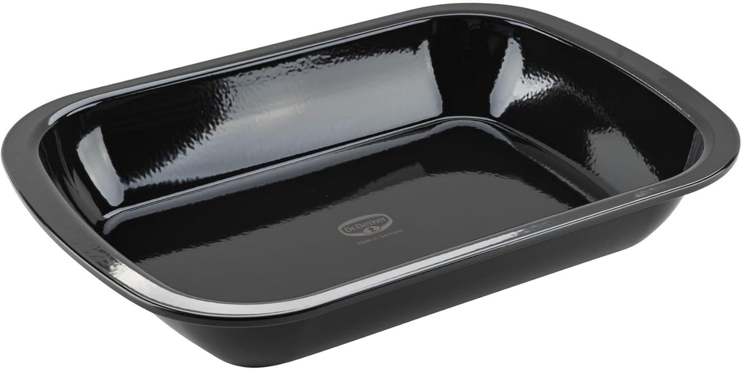 Dr. Oetker Back-Idee Kreativ Dessert- en Auflaufform Aus Emaille, 39,5 X 28 X 6,5 Cm– Hitzebeständig Bis 400°C, Schnittfest, Kratzfest, Induktionsgeeignet, Schwarz Vormen en bakplaten Naty Shop 39 X 28 Cm