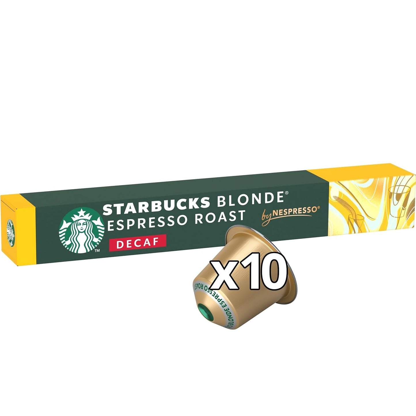 STARBUCKS Blonde Espresso Roast Entkoffeiniert van Nespresso, Helle Röstung, Kaffeekapseln 6 x 10 (60 Kapseln)