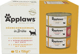 Applaws 100% Natuurlijk Premium Nat Kattenvoer Kip in Bouillon Multiverpakking - 12 Blikjes x 156g Pak