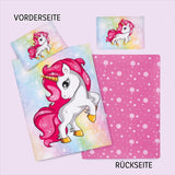 Beddengoed voor meisjes, Eenhoorn, 100 x 135 cm en 40 x 60 cm, katoenen beddengoed - kinderen Naty Shop