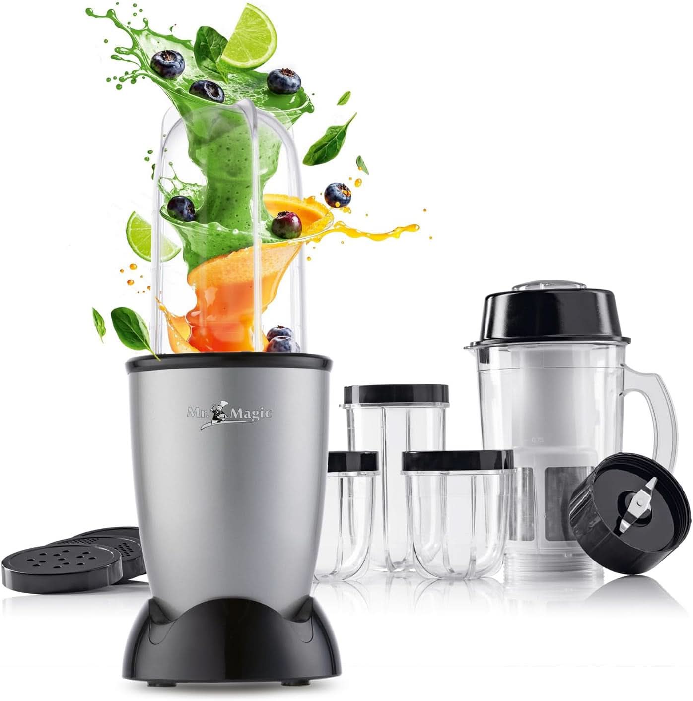 Gourmetmaxx Mr Magic Blender, Smoothie Maker met Xxl Naty Shop accessoirepakket