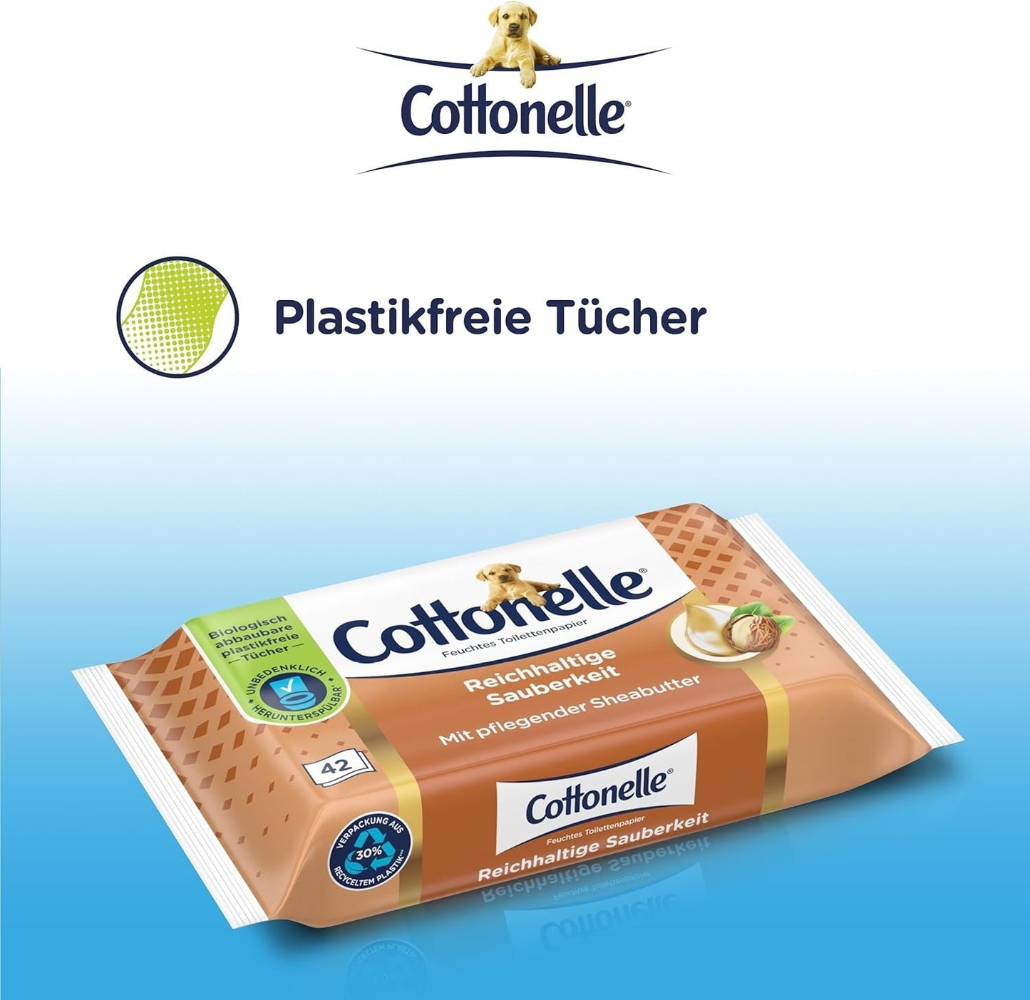 Vochtige doekjes, My Spa Experience - Kasjmier en Sheaboter, Biologisch afbreekbaar, Plasticvrij, Hersluitbaar, Voordeelverpakking, 12 X 42 Vochtige doekjes