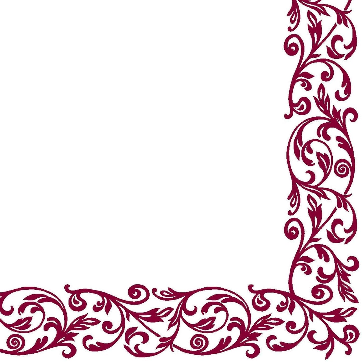 Shoptoria Rob Bordo donkerrode servetten met ornamenteel patroon - tafeldecoratie / bruiloft - 50 X vouwservetten, 40 X 40 cm