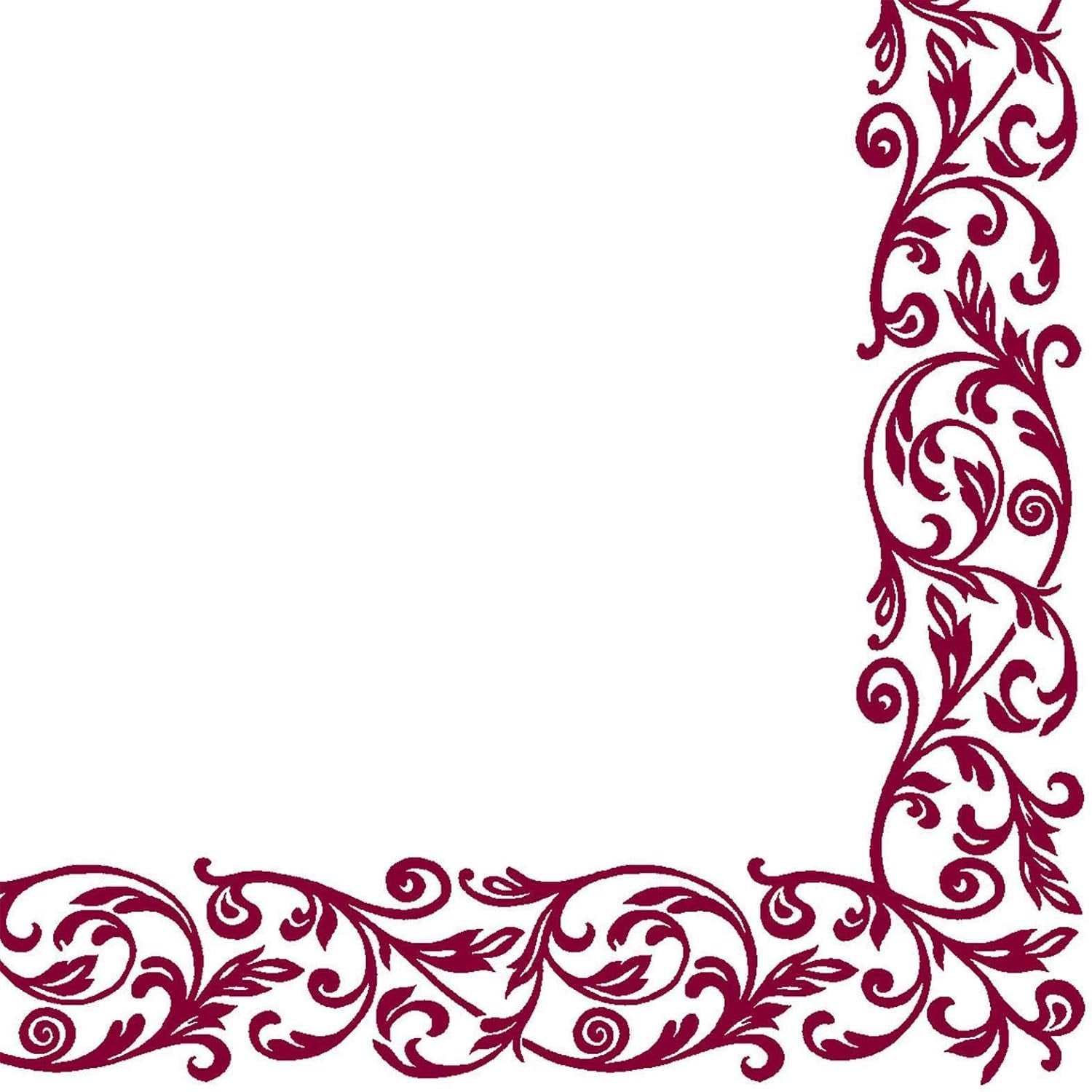 Shoptoria Rob Bordo donkerrode servetten met ornamenteel patroon - tafeldecoratie / bruiloft - 50 X vouwservetten, 40 X 40 cm