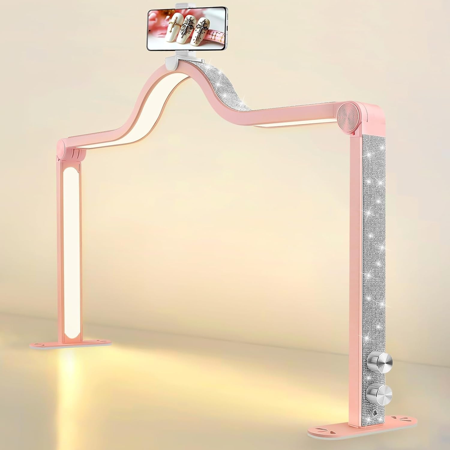 Kalolary Lampadaire, Lash Lumière Pour Extensions De Cils Regglable À 360°, 3000K-6000K Demi-Lune Lamp, Lamp De Beauté (Halvemaanlamp)