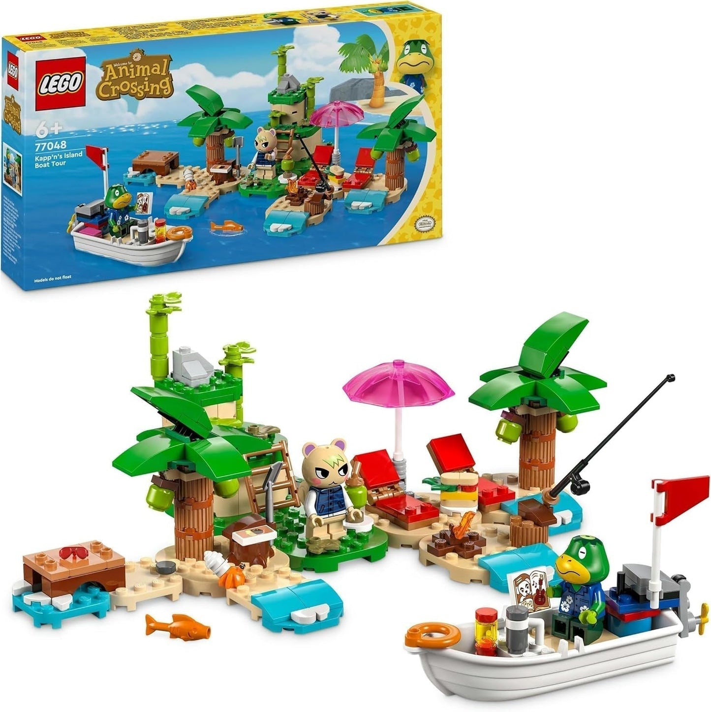 LEGO Animal Crossing Käptens Island Boottocht, creatief speelgoed voor kinderen met 2 minifiguren uit de videogameserie waaronder Huschke, cadeau voor meisjes en jongens vanaf 6 jaar 77048 Bouwsets Besuche den LEGO-Store Single