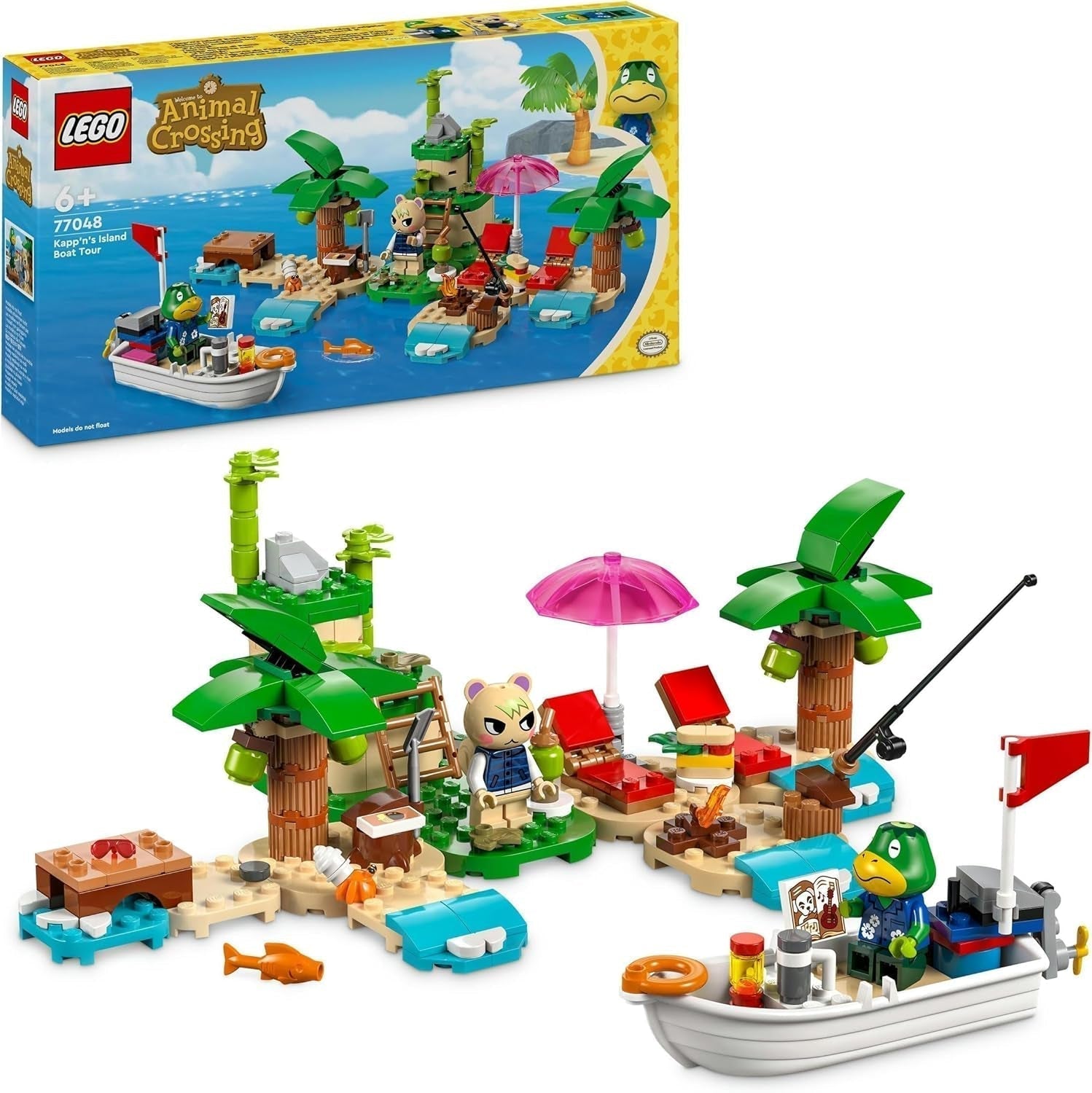 LEGO Animal Crossing Käptens Island Boottocht, creatief speelgoed voor kinderen met 2 minifiguren uit de videogameserie waaronder Huschke, cadeau voor meisjes en jongens vanaf 6 jaar 77048 Bouwsets Besuche den LEGO-Store Single