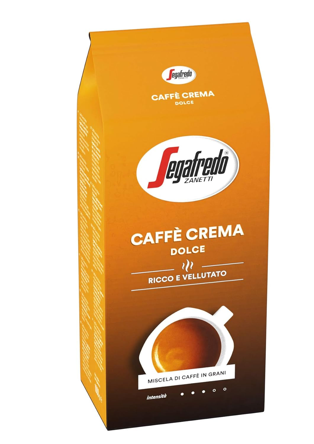 Segafredo Zanetti Caffè Crema Dolce - Hele bonen (pak van 1 kg) - Geschikt voor Caffè Crema - Licht tot medium gebrande koffiebonen met een milde en evenwichtige smaak (pak van 2)
