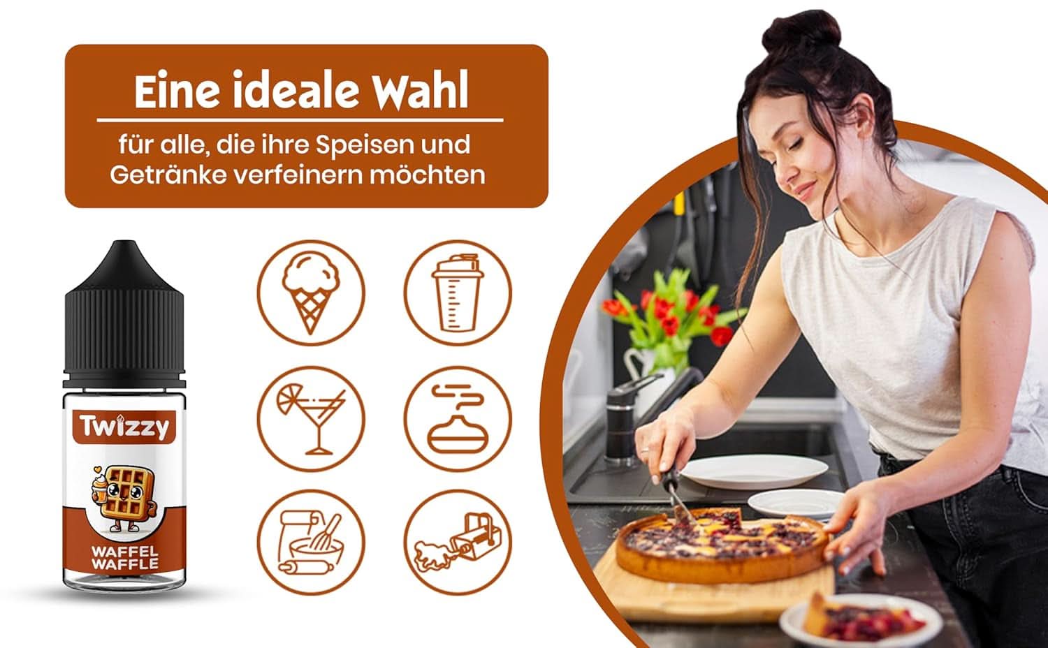 Twizzy Waffle Voedselaroma - 30 ml - Intens aroma - Ideaal voor het bakken van Arome Naty Shop