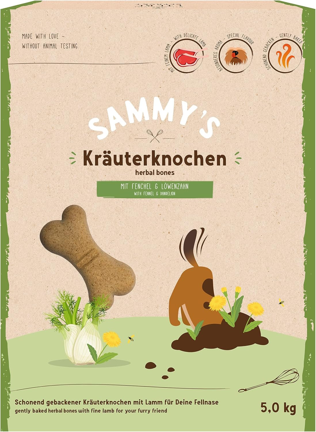 Sammy's Muesli-munten | Krokant gebakken snacks voor honden | 5 graanmueslimunten voor je grote harige vriend (30kg+) | 1 kg