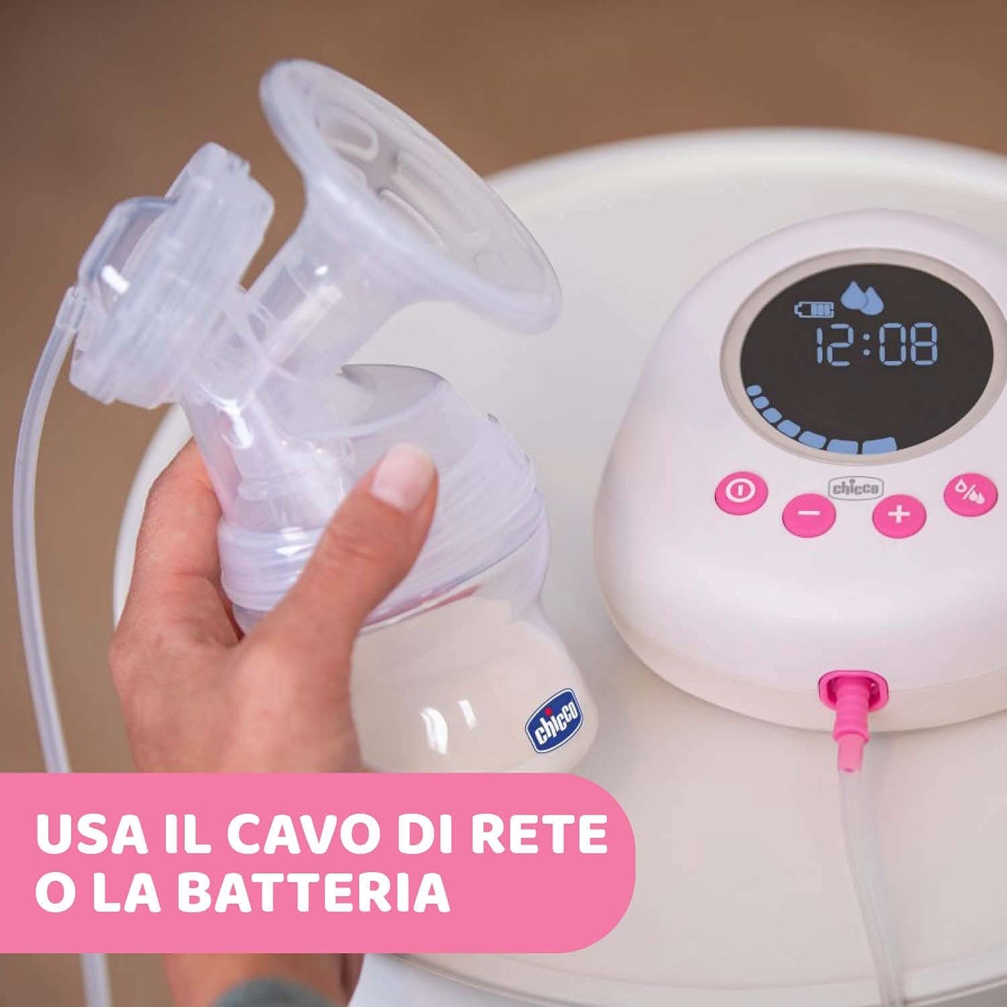 Chicco elektrische borstkolf met stimulatie- en extractiefasen, 10 intensiteitsniveaus, comfortabel en snel, ergonomische vorm, met schuine speen en strakke dop, wit, 150 ml Accessoires Voeding en borstvoeding Bebe Naty Shop
