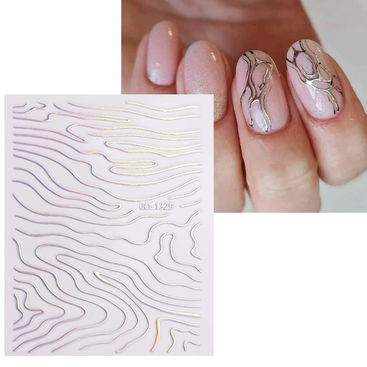 JMEOWIO Nagelsticker Aurora 12 Blatt Nail Art Sticker Selbstklebend Nagelaufkleber Holografische Decoratie Nageldesign Zubehör