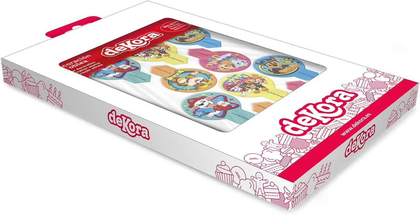 Dekora, Dekorapin Paw Patrol Eetbare Taartdecoraties, 20 Eetbare Papieren Wafeltjes - 6,5 X 4 Cm Naty Shop