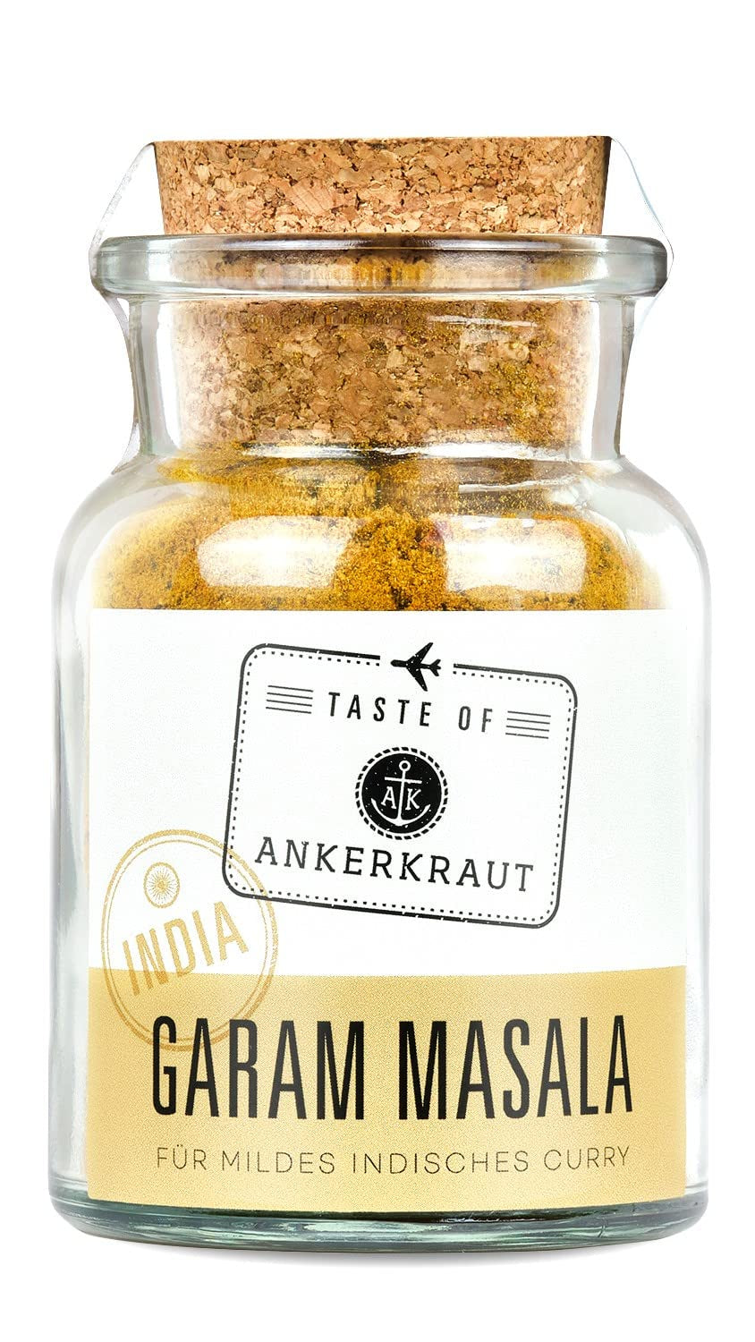 Ankerkraut Garam Masala, Gewürz für indisches Gericht, Leckeres Curry mit Fleisch würzen, Taste of India, 65 g in kurkglas
