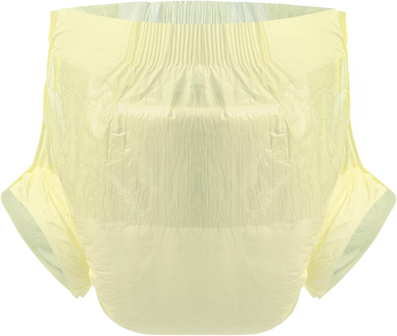 CutiePlusU luiers voor volwassenen, 10-pack wegwerpincontinentieslipjes met lussen voor dames en heren, maximaal absorptievermogen 's nachts - geel (middelgrote maat 71-96cm)