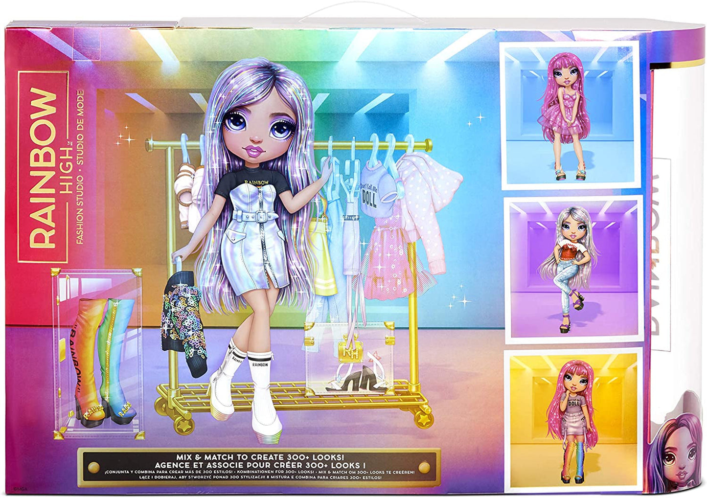 Rainbow High 571049 Fashion Studio - Exclusieve pop met kleding, accessoires en 2 glanzende pruiken - Creëer meer dan 300 outfits!