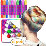 Desire Deluxe haarkrijtcadeaus voor meisjes, haarkrijt voor haarkleurspeelgoed voor Kerstmis, 10 wasbare haarverfpennen voor carnaval, 3 4 5 6 7 8 9 11 jaar oude haarverf Naty Shop