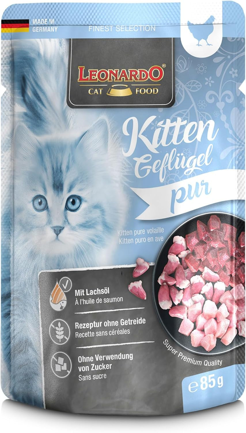 LEONARDO Verse Zakjes [16 x 85g nat kattenvoer, graanvrij] | Compleet natvoer in individuele zakjes