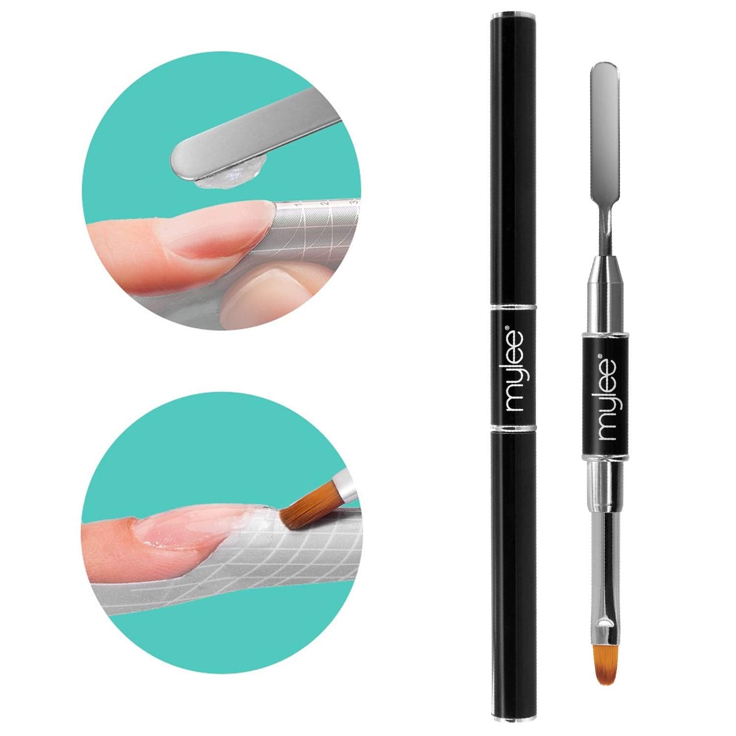 Mylee Magic Extender Gel Tool Mit Zwei Enden – 2 in 1 Pinsel & Spachtel voor UV/ LED Nagelkunst, Nagelspitzen & Voor Extensions