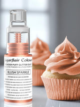 Sugarflair Pump Powder Spray, Glitter, Blush, Glitter - kleurstof voor cake, spray zonder spuitbus voor cakes, muffins en meer - 10 g