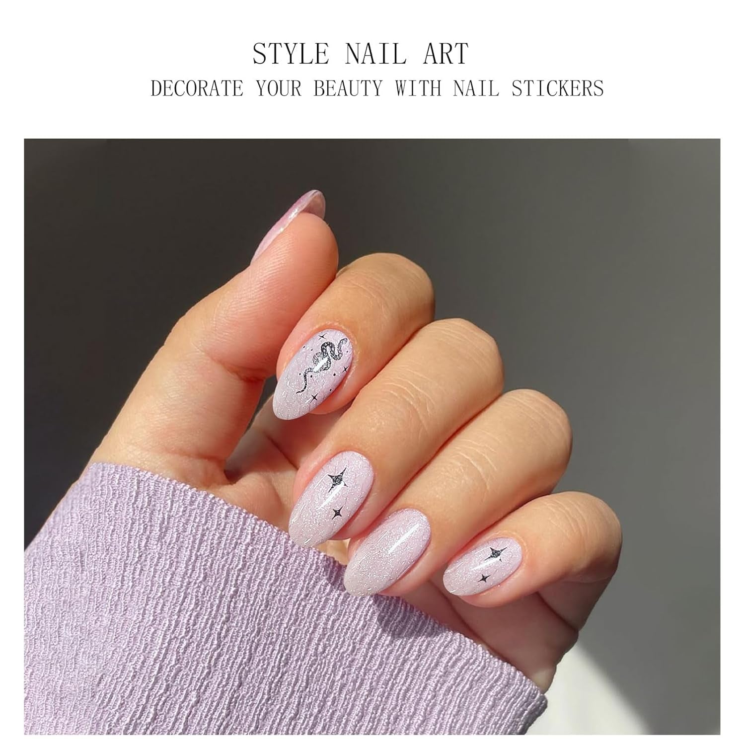 JMEOWIO Nagelfolie UV Hartend Schlange Stern UV Gel Nail Strips Nagelsticker Nagelaufkleber Nail Art Decoratie Nageldesign Zubehör