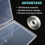 2 stuks 30 cm dubbelzijdig plakband kunstnagel opbergdoos doorzichtige rechthoekige doos plastic verpakkingsdozen nageltips container kunstnagels 21,8x15,5 cm