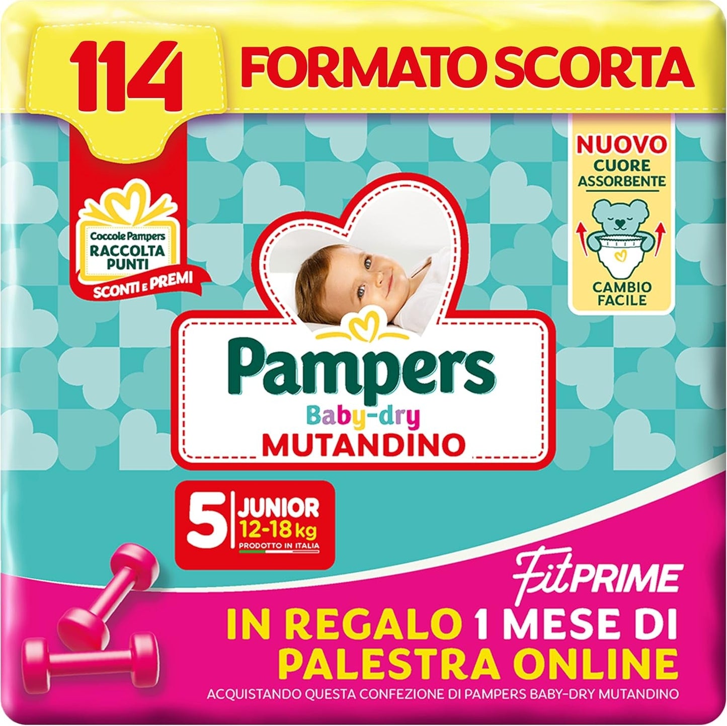 Pampers Baby Dry Pants en Fit Prime Maxi luiers, maat 138, maat 4 (8-15 kg), 1 maand gratis online bij de sportschool
