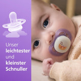 Philips AVENT Ultra Start Nachtfopspeen, orthodontische fopspeen voor pasgeborenen, Glow in the Dark, BPA-vrij, met sterilisatiecontainer, Twin Pack, Maan, Ster, SCF075/07