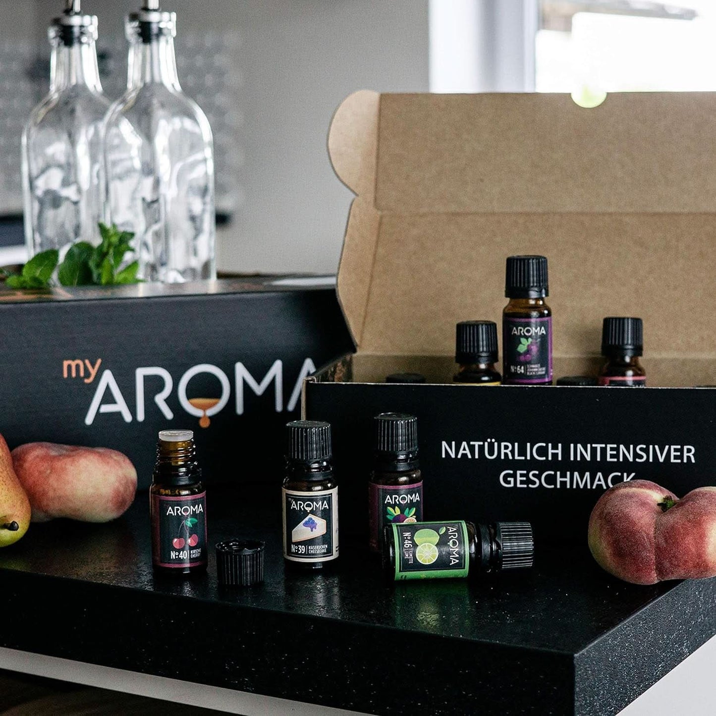 Myaroma | Set: Bos & Weide - Puur Natuurlijke Smaak met Fruitsmaak en Fruitsmaak (5 x 10 ml) | Suikervrije en ongezoete Naty Shop-zoetstoffen