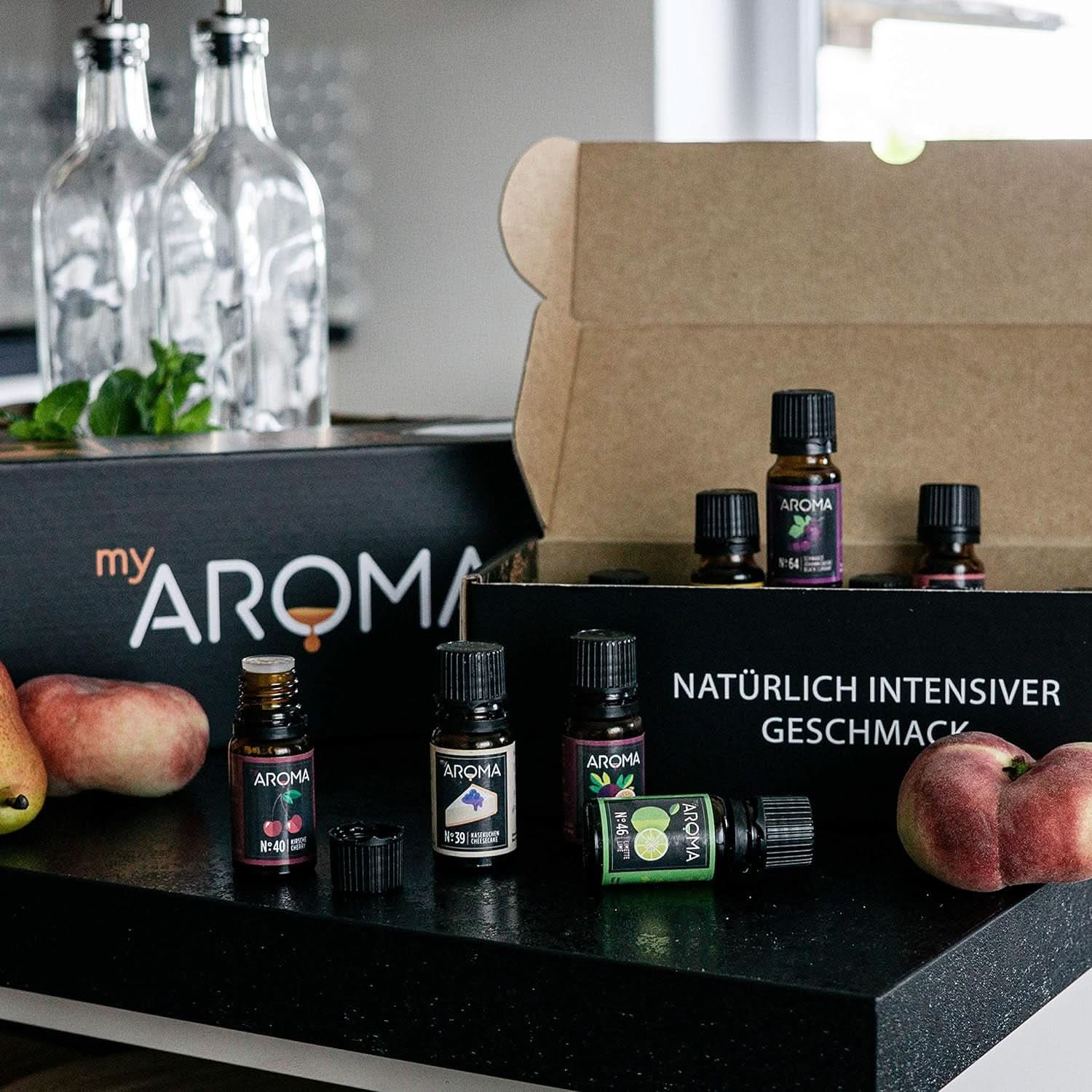 Myaroma | Set: Bos & Weide - Puur Natuurlijke Smaak met Fruitsmaak en Fruitsmaak (5 x 10 ml) | Suikervrije en ongezoete Naty Shop-zoetstoffen