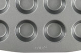 CSB111 Antihaftbeschichtete Mini-Muffinform Mit 24 Löchern Aus Karbonstahl, Edelstahl, Zilver, 39,4 X 24,6 X 2,1 Cm Vormen en bakplaten Naty Shop