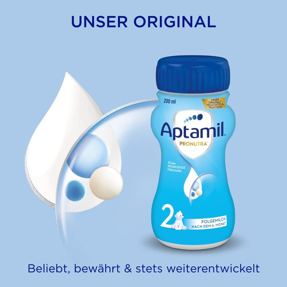 Aptamil Pronutra 2, opvolgmelk na 6 maanden, kant-en-klare babymelk (4 x 200 ml)
